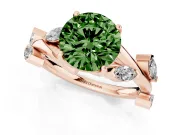 Round Twisted Vine Engagement Ring Setting for a Fancy Green Lab-Grown Diamond | Rose Gold