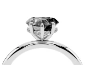 Fancy Black Heart Cut Diamond Solitaire Ring Set in Platinum with Thin Band and Prong Setting