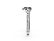 Pear-Shaped Vintage Pavé Engagement Ring Setting for a Black Center | Platinum