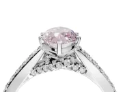 Marquise Pavé Solitaire Engagement Ring Setting for a Fancy Pink Lab-Grown Diamond | Crossover Gallery | White Gold