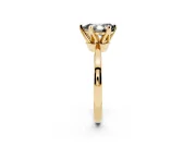 Pear-Shaped Tapered Solitaire Engagement Ring Setting for a Black Center | Yellow Gold