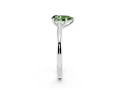 Fancy Green Pear Cut Diamond Solitaire Ring Set in White gold with Cathedral Band and Prong Setting