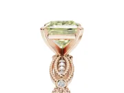 Princess Cut Vintage Engagement Ring Setting for a Fancy Yellow Lab-Grown Diamond | Graduated Stations | Rose Gold