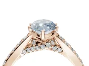 Marquise Pavé Solitaire Engagement Ring Setting for a Fancy Blue Lab-Grown Diamond | Crossover Gallery | Rose Gold