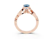 Emerald Cut Vine Engagement Ring Setting for a Fancy Blue Lab-Grown Diamond | Rose Gold