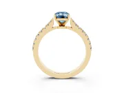 Emerald Cut Pavé Engagement Ring Setting for a Fancy Blue Lab-Grown Diamond | Yellow Gold - Design NV-24454