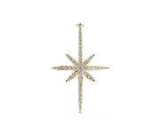 Round Lab-Grown Diamond Pavé Starburst Pendant Necklace | Eight-Point Star | Yellow Gold