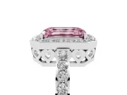 Emerald Cut Halo Engagement Ring Setting for a Fancy Pink Lab-Grown Diamond | Platinum - Design NV-24751