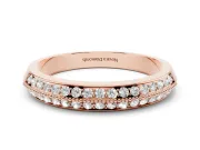 Round Diamond Pavé Eternity Band Set in Rose gold with Milgrain Edging