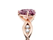 Heart-Shaped Twisted Infinity Engagement Ring Setting for a Fancy Pink Lab-Grown Diamond | Rose Gold