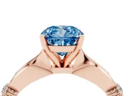Cushion Cut Floral Solitaire Engagement Ring Setting for a Fancy Blue Lab-Grown Diamond | Rose Gold