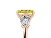 Emerald Cut 3-Stone Engagement Ring Setting for a Fancy Yellow Lab-Grown Diamond | Rose Gold