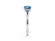 Fancy Blue Princess Cut Diamond Solitaire Engagement Ring Set in Silver with Prong Setting and Polished Band