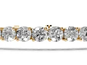 Round Lab-Grown Diamond Classic Tennis Bracelet | Round Prongs | Yellow Gold