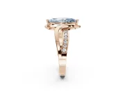 Marquise Bypass Solitaire Engagement Ring Setting for a Fancy Blue Lab-Grown Diamond | Pavé Strands | Rose Gold