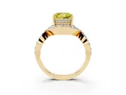 Princess Cut Infinity Twist Engagement Ring Setting for a Fancy Yellow Lab-Grown Diamond | Pavé Ribbons | Yellow Gold