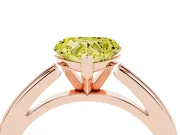 Heart-Shaped Solitaire Engagement Ring Setting for a Fancy Yellow Lab-Grown Diamond | Stepped Flat Band | Rose Gold
