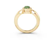Pear-Shaped Halo Engagement Ring Setting for a Fancy Green Lab-Grown Diamond | Plain Tapered Band | Yellow Gold