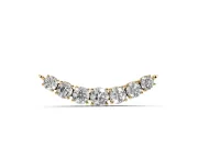 Round Lab-Grown Diamond Graduated Curved Bar Necklace | Prong Set | Yellow Gold