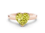 Heart-Shaped Solitaire Engagement Ring Setting for a Fancy Yellow Lab-Grown Diamond | Flat Tab Prongs | Rose Gold