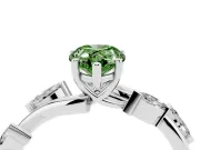 Pear-Shaped Twisted Vine Engagement Ring Setting for a Fancy Green Lab-Grown Diamond | White Gold