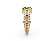 Pear-Shaped Vintage Milgrain Engagement Ring Setting for a Fancy Green Lab-Grown Diamond | Hidden Halo | Yellow Gold
