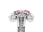 Pear-Shaped Scroll Engagement Ring Setting for a Fancy Pink Lab-Grown Diamond | Sterling Silver
