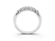 Round Diamond Dome Band Set in White gold with Channel Setting