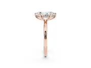 Marquise Cut Diamond Solitaire Ring Set in Rose gold with Thin Band and Prong Setting