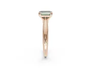 Princess Cut Tapered Solitaire Engagement Ring Setting for a Fancy Green Lab-Grown Diamond | Rose Gold