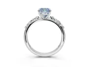 Cushion Cut Graduated Solitaire Engagement Ring Setting for a Fancy Blue Lab-Grown Diamond | Platinum