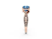 Cushion Cut Twisted Pave Engagement Ring Setting for a Fancy Blue Lab-Grown Diamond | Split Shank | Rose Gold