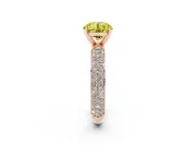Round Domed Pavé Engagement Ring Setting for a Fancy Yellow Lab-Grown Diamond | Rose Gold