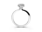 Heart-Shaped Hidden Halo Engagement Ring Setting | White Gold