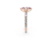 Marquise Shared Prong Engagement Ring Setting for a Fancy Pink Lab-Grown Diamond | Rose Gold
