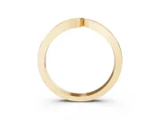 Round Lab-Grown Diamond V-Notch Channel Set Contour Wedding Band | Asymmetric | Yellow Gold