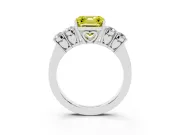 Asscher Cut Close Set Five Stone Engagement Ring Setting for a Fancy Yellow Lab-Grown Diamond | Sterling Silver