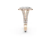 Marquise Halo Pavé Engagement Ring Setting | Narrow Split Shank | Rose Gold
