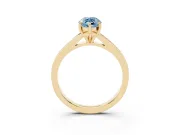 Marquise Pave Solitaire Engagement Ring Setting for a Fancy Blue Lab-Grown Diamond | Sweeping Shoulders | Yellow Gold