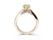 Cushion Cut Pavé Solitaire Engagement Ring Setting for a Fancy Yellow Lab-Grown Diamond | Crossover Gallery | Rose Gold