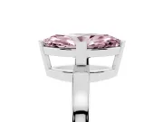 Marquise Solitaire Engagement Ring Setting for a Fancy Pink Lab-Grown Diamond | Flat Tab Prongs | Sterling Silver