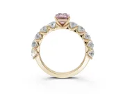 Emerald Cut Engagement Ring Setting for a Fancy Pink Lab-Grown Diamond | Yellow Gold - Design NV-24455