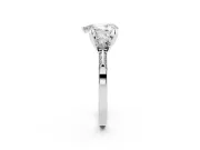 Pear-Shaped Hidden Halo Three Stone Engagement Ring Setting | Pave Gallery | Platinum