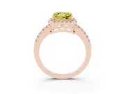 Princess Cut Halo Engagement Ring Setting for a Fancy Yellow Lab-Grown Diamond | Shared Prong Pavé Band | Rose Gold