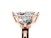 Marquise Three Stone Engagement Ring Setting | Open Prong Baskets | Rose Gold