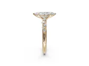 Marquise Solitaire Engagement Ring Setting | Graduated Scattered Accents | Yellow Gold