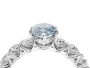 Marquise Side Stone Engagement Ring Setting for a Fancy Blue Lab-Grown Diamond | Scalloped Prong Accents | Platinum