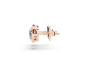 Cushion Cut Lab-Grown Diamond Beaded Halo Stud Earrings | Four Round Accents | Rose Gold