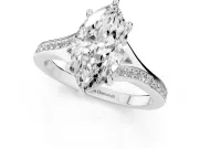 Marquise Pave Solitaire Engagement Ring Setting | Sweeping Shoulders | Platinum