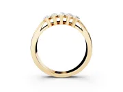 Five-Stone Marquise Diamond Split Shank Ring Set in Yellow gold with Shared Prong Setting